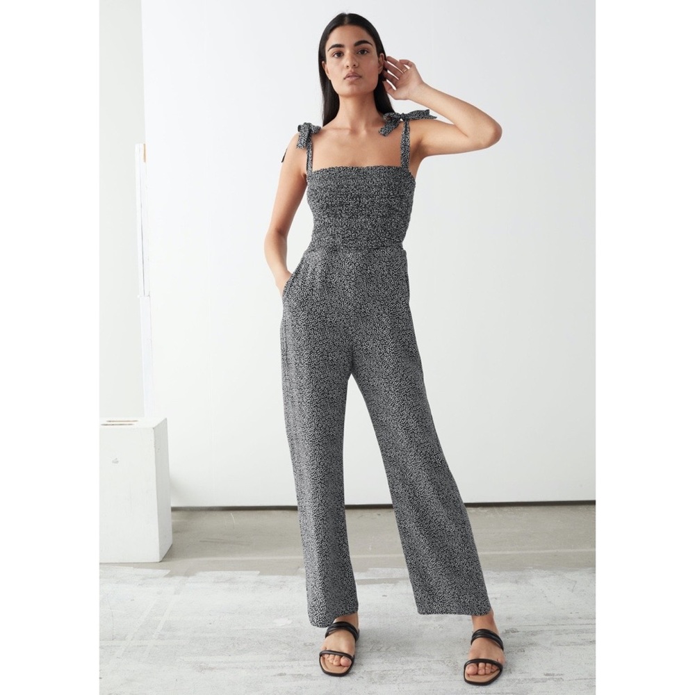 Smocked Floral Jumpsuit